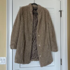 Kenneth Cole New York Tan Faux Fur Jacket